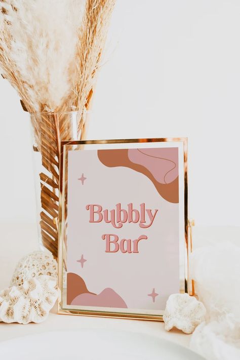 Bubbly Bar Sign Retro Bridal Shower Decor Retro Bachelorette | Etsy UK Retro Bridal Shower Decorations, Retro Bachelorette Party, Bubbly Bar Sign, Retro Bridal Showers, Retro Bachelorette, Tiffany Bridal Shower, Tiffany's Bridal, Retro Bridal, Bridal Shower Balloons