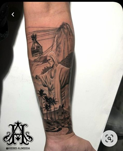 Brazil Wallpaper, Tattoo Perna, Tattoo Homme, Back Tats, Brazil Art, Christ The Redeemer Statue, Jesus Tattoo, Christ The Redeemer, Tattoo Designs And Meanings