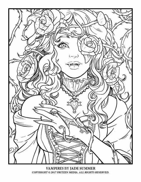 coloring -  23 Best Ideas Vampire Coloring Pages for Adults – Best Coloring Pages Inspiration and Ideas Goth Mandala, Vampire Coloring Pages, Best Coloring Pages, Summer Coloring, Adult Colouring Printables, Coloring Pages Inspirational, Summer Coloring Pages, Adult Coloring Designs, Detailed Coloring Pages