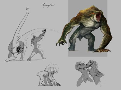 Hyperendocrin Colossus Zoo Ideas, Beast Creature, Drawing Animals, Creature Artwork, In The Zoo, Curious Creatures, Fantasy Beasts, Monster Concept Art, Alien Creatures