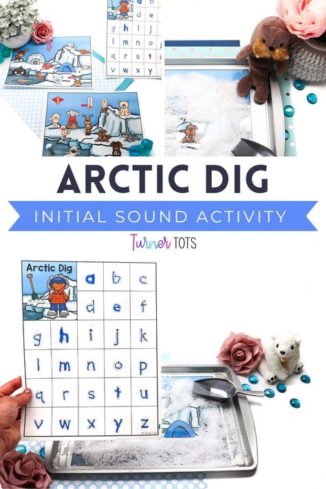 Dig in with this Arctic animal preschool literacy activity! Cover the Arctic themed printables in instant snow and invite your toddlers to dig. As they find polar animals or Arctic words, they will trace the initial sound on their recording sheet. This Arctic animals literacy activity includes two different recording sheets, making it easy to differentiate for your learners. Don’t pass up this engaging activity - click to get the perfect activity for your Arctic animal theme today! Arctic Animals Preschool Activities, Animals Preschool Activities, Polar Animals Preschool, Turner Tots, Initial Sound Activities, Animal Preschool, Arctic Animals Preschool, Language Activities Preschool, Animals Preschool