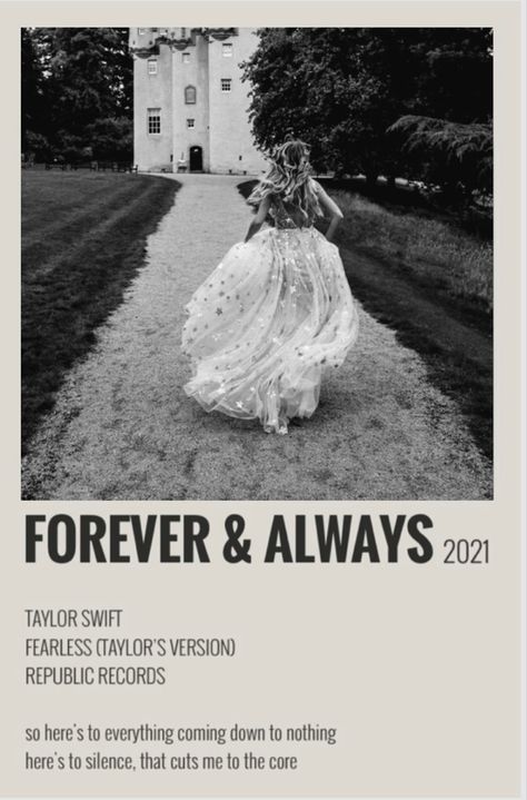 Forever And Always Aesthetic, Taylor Swift Forever And Always, Forever And Always Taylor Swift, Taylor Swift Fearless Songs, Fearless Collage, Black And White Polaroid, Taylor Swift Fearless Album, Fearless Aesthetic, Fearless Song