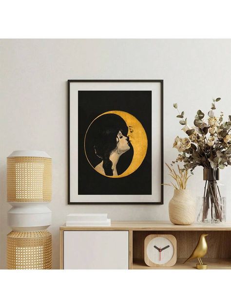 1pc Unframed,  Classic Song Cover Poster, Woman Kisses The Moon With Eyes Closed, Music Theme Pictures Canvas Prints, Retro Canvas Wall Art, Artwork Wall Painting For Gift, For Bedroom, Living Room, Wall Decor, Home And Dormitory DecorationHome And Dormitory DecorationI discovered amazing products on SHEIN.com, come check them out! Song Cover Poster, Painting For Gift, Dormitory Decoration, Song Cover, Animal Home, Theme Pictures, Classic Songs, Living Room Wall Decor, Eyes Closed