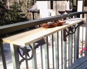 Deck Railing Bar, Diy Balcony Railing, Deck Railing Table, Deck Bars, Railing Bar, Railing Table, Bar Countertops, Deck Bar, Wood Balusters