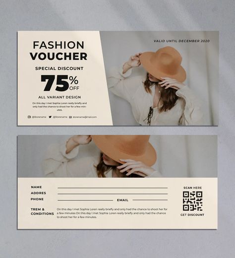 Coupon Card Design, Vouchers Design, Gift Voucher Design Ideas, Voucher Design Coupon, Voucher Design Ideas, Voucher Spa, Tickets Design, Gift Voucher Design, Fashion Business Cards