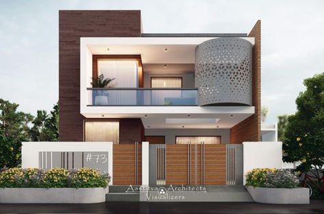 16 Modern Elevation Design ideas for your home. Explore the amazing designs #modern #design #elevation #facade Indian House Exterior Design, Design Elevation, Single Floor House Design, Modern Elevation, Residence Design, 2 Storey House Design, Small House Elevation, Small House Front Design, House Balcony Design