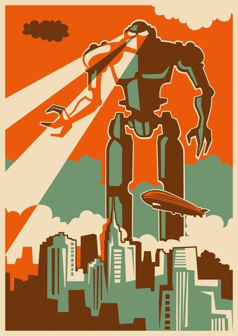 Evil Robot. by Radoman Durkovic, via Behance Evil Robot, Broadway Posters, Robot Print, Giant Poster, Vintage Robots, Retro Robot, New York Poster, Arte Robot, Alien Vs Predator