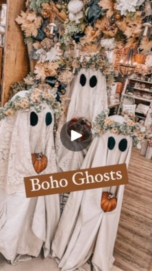 2.9K reactions · 1.7K shares | 🍂🕸️Boho Ghosts Tutorial 🕸️🍂
These adorable ghosts are the perfect addition to your fall decor for the porch, home, yard, garden, or in our case…the shop’s front windows! 

They are so quick and easy to create and please don’t think you have to follow this tutorial exactly, you can put your own spooky spin on these cute ghosts! 

NOTE: you can use a foam ball instead of the coconut basket liner but I found the liners on clearance at JoAnn’s for ONLY $1.50 each! The foam ball ranged from $10 to $15 and I had 7 windows to fill with the boho ghosts! I went with the $1.50! 😉 If you can’t find the tomato🍅 cages at your local hardware store, we have several stacks in the garden center. 

Supplies:
•Tomato cage
•Coconut basket liner or foam ball
•Canvas paint t Boho Ghost, Ghost Tutorial, Cute Ghosts, Home Yard, Tomato Cages, Basket Liners, Canvas Paint, Front Windows, Halloween Inspiration