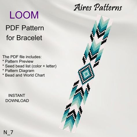 Bead Loom Patterns Free Native American Beadwork, Native Bracelet Pattern, Seed Bead Bracelets Patterns Loom Native American, Native Beaded Bracelets Loom Patterns, Native Loom Beading Patterns, How To Start A Loom Bracelet, Loom Bead Patterns Free, How To Make A Bead Loom, Seed Bead Projects Free Pattern