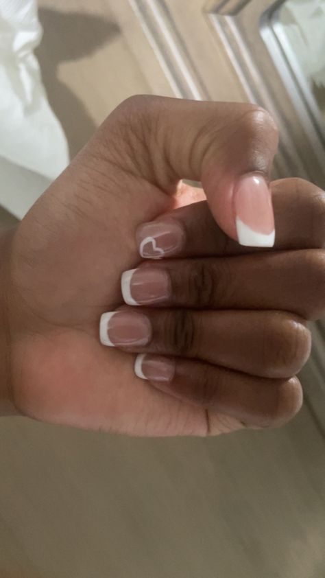 White French tip nails with heart
# Nails
# cute French Tip Nails With Heart, Short French Tip Nails, Cute Nail Polish, Cute Simple Nails, Tip Nails, French Tips, Heart Nails, French Tip Nails, French Manicure