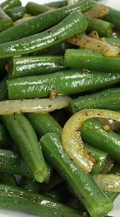 Green Beans With Onions, Green Beans And Onions, Frozen Green Bean Recipes, Green Bean Side Dish Recipes, Rice Ideas, Green Beans Side, Vegetables Dishes, Green Beans Side Dish, Sides Dishes