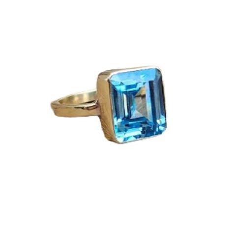 Square Aquamarine Statement Ring, Promise Ring, Yellow Gold Ring, 925 Sterling Silver Ring, Blue Gemstone Ring, Women Ring, Gift for Her Aquamarine Ring Square, Pillbox Ring, Blue Gemstone Ring, Long Ring, Blue Gemstone Rings, Blue Topaz Pendant, Topaz Pendant, Aquamarine Ring, Ring Blue