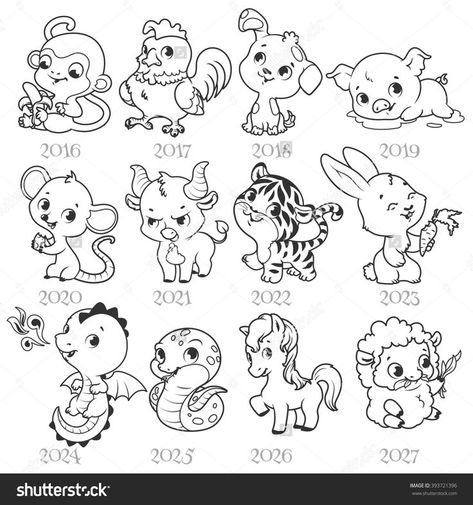 Chinese Zodiac Tattoo, Chinese New Year Zodiac, Whale Coloring Pages, Japan Crafts, Zodiac Tattoo, Animal Coloring, Zodiac Art, Chinese Zodiac, 영감을 주는 캐릭터