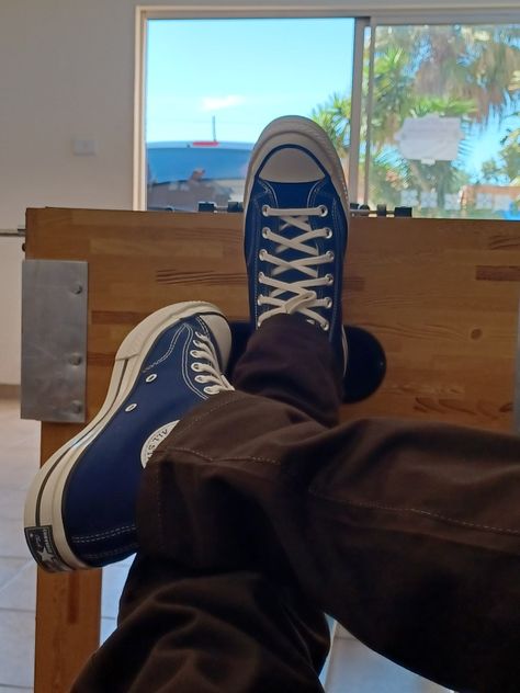 these are the dark shade blue converse chuck 70s 70s Nike Shoes, Converse Blue Outfit, Converse Chuck 70 Blue, Coloured Converse, Blue Chuck 70, Dark Blue Converse, Blue Converse Outfit, Dark Green Converse, Dylan Core