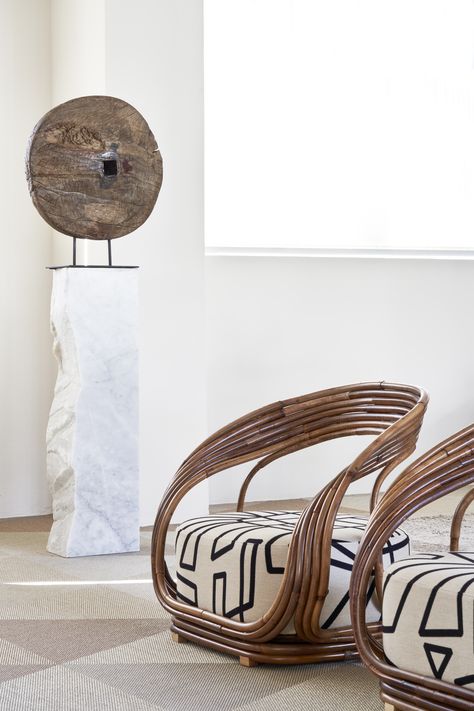 The Special Edition of Eva armchair in Malacca represents the quintessence of the softness and organicity of natural material. In the variant with skin, the warm colour of rattan creates a direct connection to the natural world. Starring Special Edition of Eva armchair by Giovanni Travasa, 1965. Enquiries for the unique pieces via email at info@bonacina1889.it Work Furniture, French Colonial, By Appointment Only, Rattan Armchair, The Natural World, Sitting Pretty, Furniture Design Modern, Natural Material, The Natural