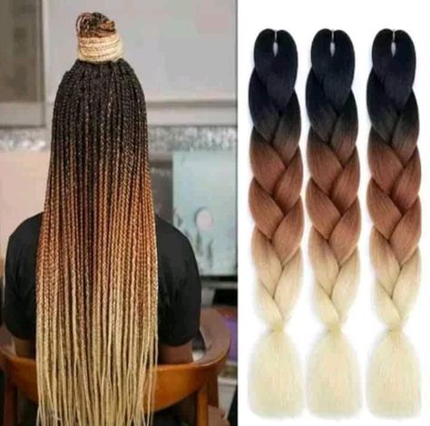 Ombre Box Braids, Ombre Braiding Hair, Braiding Hair Colors, Afro Braids, Jumbo Braiding Hair, Ombre Braid, Ombre Hair Extensions, African Hair Braiding Styles, Box Braids Hairstyles For Black Women