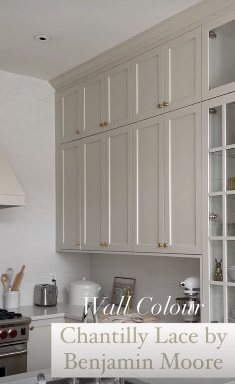 Transitional Neutral Kitchen, Kitchen Wall And Cabinet Colors, Dark Floor Light Cabinets, Taupe Laundry Room, Putty Colored Kitchen Cabinets, 2024 Kitchen Cabinet Trends Color, 2024 Color Palette, Paint 2024, Taupe Kitchen