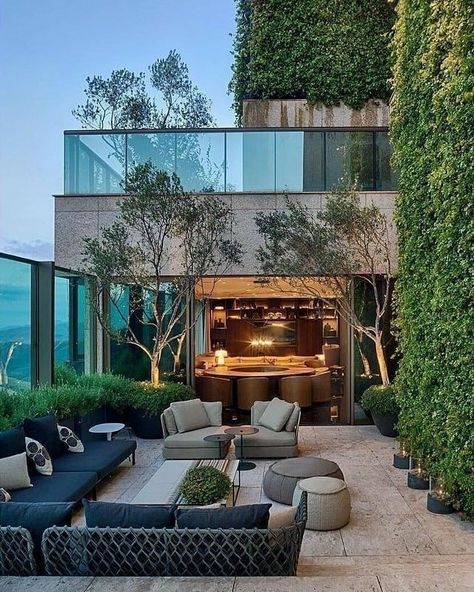 Penthouse Garden, Entrance Foyer Design, Terrasse Design, Rooftop Terrace Design, Rooftop Design, Patio Garden Design, Terrace Design, Outdoor Living Room, Interior Modern