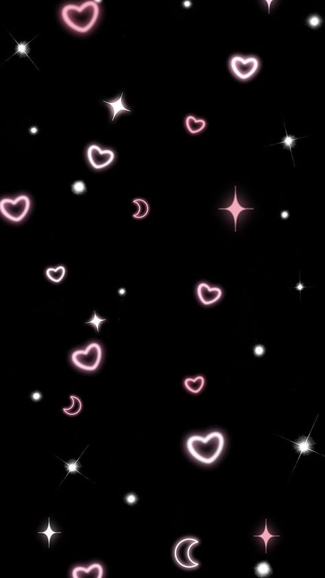 Black And Pink Stars Wallpaper, Cute Wallpapers Dark, Cute Black Aesthetic, Black And Pink Aesthetic Wallpaper, Dark Pink Aesthetic Wallpaper, Dark Kawaii Aesthetic, Pink And Black Wallpaper, Whatsapp Wallpaper Cute, Wallpaper Doodle