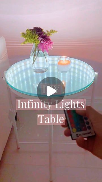 Andreja Juknevicius on Instagram: "How fun is this table?! 🤩 Comment TABLE and I'll send you the link! Or find everything you need for this DIY under ✨ Home Finds ✨ on my website 👉🏻 LINK IN BIO (andrejaelena.com) 🤍
.
* Be sure to check your inbox or hidden messages folder (messages from me can be hidden if you're not following me or due to your privacy settings!) *
.
This is a really fun way to add some lights to your space! I took this traditional table and jazzed it up with some LED lights inside and added silver privacy film to the top of the glass to create an infinity lights effect when looking into the table 🪩 If you're interested in making one yourself, I've linked all the items you need and the instructions at the top under ✨ Home Finds ✨ on my website (link in bio) or comment Infinity Table, Infinity Lights, Privacy Settings, Home Finds, Privacy Film, Hidden Messages, Traditional Table, Diy Pallet Projects, Diy Pallet