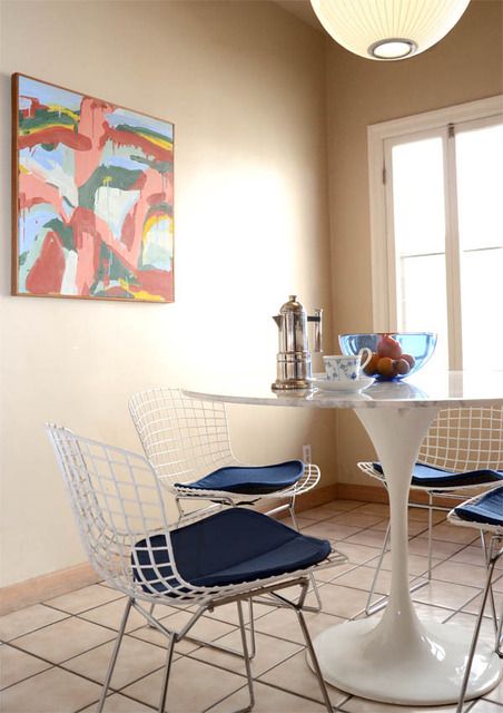 Kitchen nook with art, cool chairs and a french press. Glam Dining, Bohemian Glam, Inspiring Interiors, Kitchen Nook, Happy Healthy, Cool Chairs, Kitchen Chairs, French Press, Beautiful Home