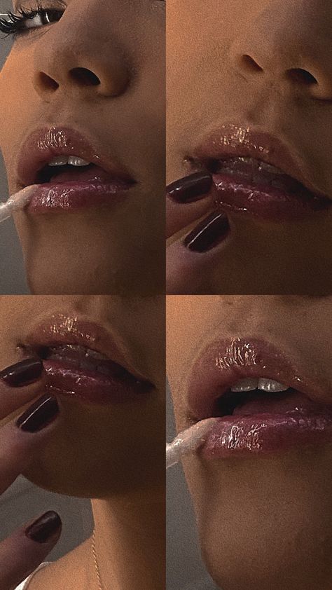 Lipgloss Aesthetic Pictures, Lipgloss Campaign Shoot, Lip Gloss Picture Ideas, Lip Gloss Aesthetic Pics, Lips Picture Aesthetic, Makeup Story Instagram, Make Up Products Pictures, Lips Photo Aesthetic, Lip Poses