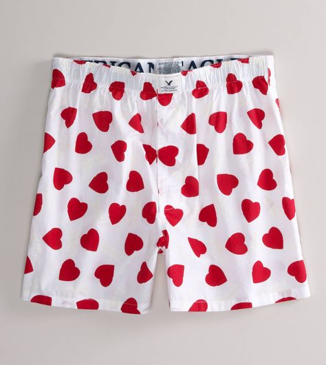 heart boxers for the guy you love Cute Valentines Day Quotes, Heart Boxers, Cheesy Gifts, American Boxer, White Boxers, Finding Dory, American Eagle Men, Stardew Valley, Custom Gifts