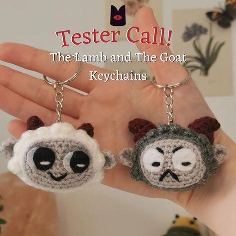 🐐🩶 ~ Tester Call ~ ❤️🐑 Tester Call for 3-in-1 Crochet Pattern: Cult of the Lamb Keychains I'm excited to announce a tester call for my new crochet pattern inspired by the indie game Cult of the Lamb! This pattern features two adorable keychains: a Lamb and a Goat, with an additional option for an Angry Eyes Lamb. I am looking for dedicated testers to help ensure the pattern is clear, accurate, and fun to create. Tester Details: - Deadline:** 7 days to complete the project. - Patterns to T... Cult Of The Lamb Crochet Pattern, Cult Of The Lamb Crochet, Adorable Keychains, Lamb Crochet, Lamb Craft, Angry Eyes, Cult Of The Lamb, Hat Tutorial, Indie Game