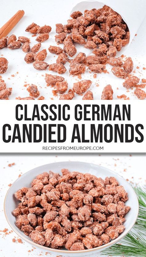 German Candied Almonds, Snacks With Almonds, German Roasted Almonds, German Roasted Nuts Recipes, How To Make Candied Almonds, Praline Almonds Recipe, Candied Almonds Crockpot, Toffee Almonds Recipe, German Candy Recipes