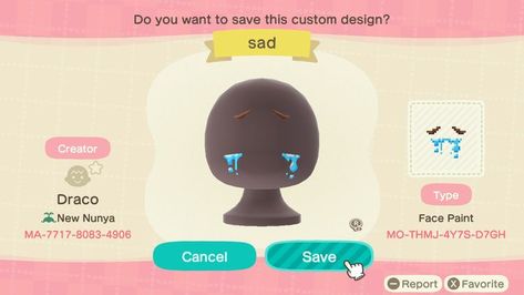 Animal Crossing Face Paint, Animal Crossing 3ds, Animal Crossing Funny, Animal Crossing Memes, Animal Crossing Pocket Camp, New Animal Crossing, Face Painting Designs, Animal Crossing Game, Island Design