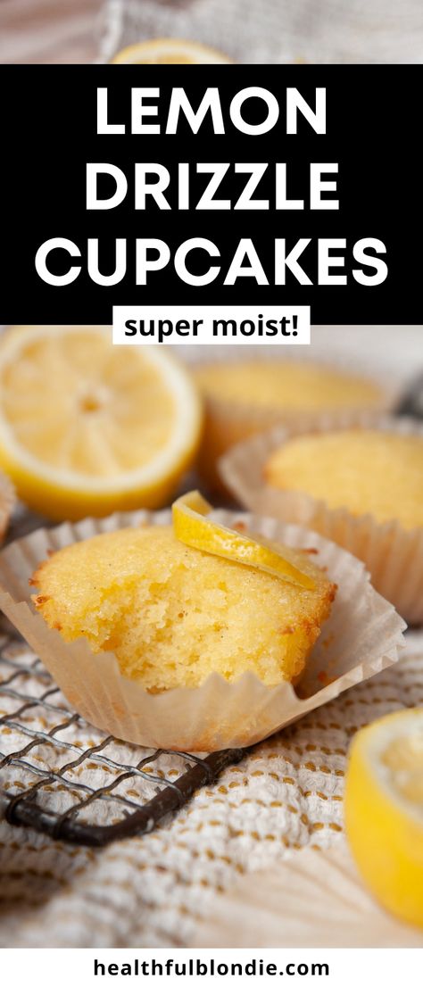 super moist lemon drizzle cupcakes recipe Lemon Drizzle Cupcakes, Blueberry Crumble Bars, Gluten Free Sugar Cookies, Lemon Drizzle, Healthy Blueberry, Healthy Summer Recipes, Easy Summer Meals, Gluten Free Desserts Recipes, Refined Sugar Free