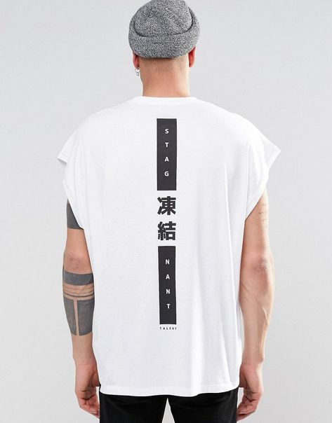 Tshirt Design Inspiration, White Shirt Men, Streetwear Mode, Shirt Design Inspiration, Tee Shirt Homme, Japanese Streetwear, Tee Shirt Designs, Sleeveless Tshirt, Trendy Tshirts