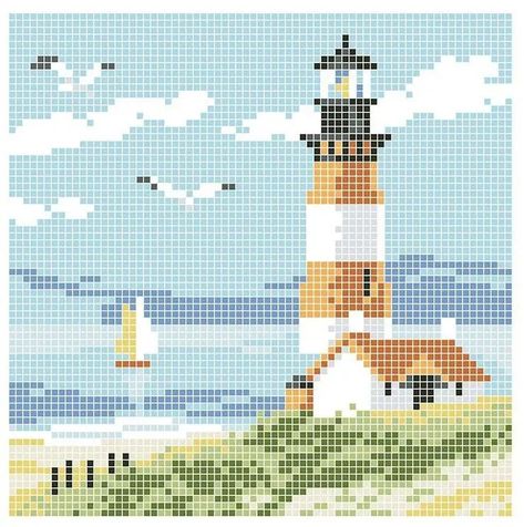 Graph Crochet, Cross Stitch Landscape, Pixel Crochet, Tapestry Crochet Patterns, Crochet Design Pattern, Pola Kristik, Pixel Pattern, Pixel Art Pattern, Crochet Tapestry