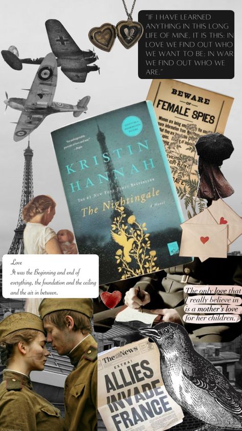 #thenightingale #kristinhannah #book #bookaesthetic #tbr The Nightingale, Kristin Hannah, Fantasy Book Covers, Fantasy Books To Read, Unread Books, Books For Moms, Recommended Books To Read, Romantic Books, Nightingale