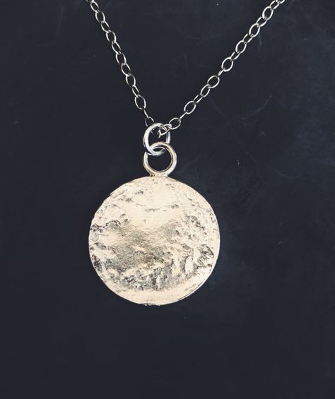 Silver Moon Pendant, Sterling Silver Moon Necklace With Coin Pendant, Unique Silver Moon-shaped Necklace, Nickel-free Silver Moon Necklace, Silver Moon-shaped Necklaces For Meditation, Full Moon Necklace, Fork Jewelry, Rainbow Rings, Personalized Bookmarks