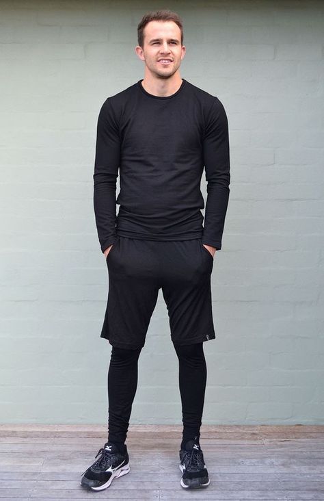 Always ask for one size more than you are wearing this suits me great Hiking Outfit For Men, Men Hiking Outfit, Leggings Under Shorts, Shorts And Tights Outfit, Mens Gym Outfits, Hiking Outfit Men, Runner Shorts, Tights Outfits, Gym Outfit Men