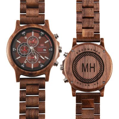 Groomsmen Gifts - Personalized Modern Mens Custom Engraved Wooden Watches (258237179) - JJ's House Wooden Watches, Groomsmen Gifts Personalized, Groomsmen Gifts, Wooden Watch, Engraved Wood, Groom And Groomsmen, Groomsman Gifts, Wood Watch, Custom Engraving