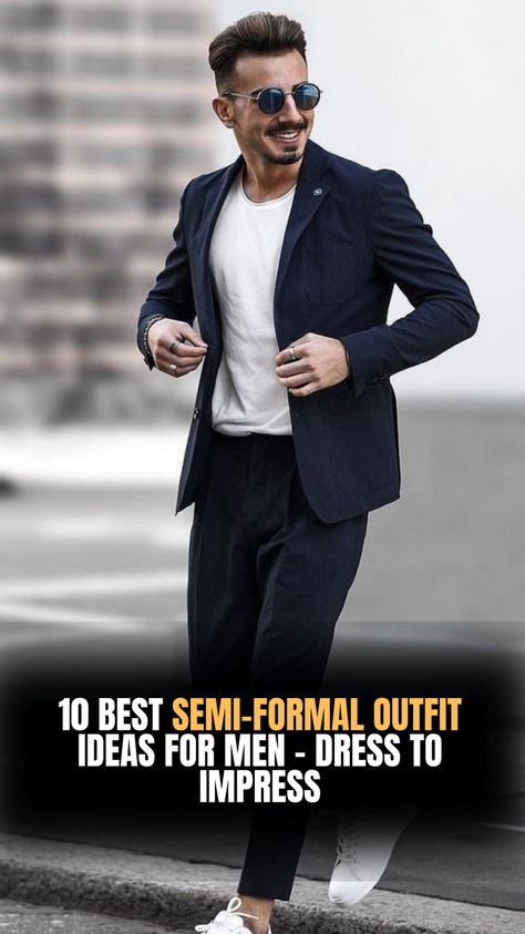 Dress to impress with our curated list of the 10 best semi-formal outfit ideas for men! Elevate your style game effortlessly, from sharp blazers to stylish loafers. Make a statement at every occasion and let your fashion speak volumes. 👔👞 #SemiFormalStyle #MensFashion #DressToImpress #TrendyTransformations #StyleInspo Men Wedding Guest Outfit Semi Formal, What To Wear To A Wedding Men, Boys Semi Formal Outfit, Men’s Semi Formal Wedding Attire, Men’s Semi Formal, Cocktail Men Outfit, Male Semi Formal Outfits, Mens Formal Wear Wedding Guest, Men’s Semi Formal Outfit