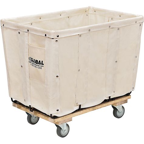 Trucks & Carts | Trucks-Canvas & Vinyl | Best Value 8 Bushel Canvas Basket Bulk Truck | 241302 - GlobalIndustrial.com Industrial Baskets, Laundry Shoot, Canvas Basket, Laundry Chute, Laundry Cart, Commercial Laundry, Homes Ideas, Textile Factory, Material Handling Equipment