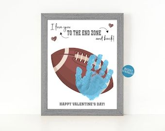 PerfectChaosDigitals - Etsy Australia Football Crafts, Unique Valentines Day Gifts, Handprint Craft, Footprint Art, Football Gift, Foot Print, Kid Craft, Handprint Art, Unique Valentines