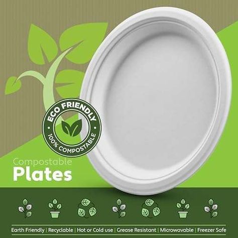 Wholesale 100% Compostable Paper Plates Heavy Duty -150 Pack Biodegradable Disposable Plates - 9 Inch White Disposable Dinner Plates Made of Eco-Friendly, Natural Sugarcane Bagasse, Microwavable Plates Bulk Factory Check more at https://www.packagingeye.com/product/wholesale-100-compostable-paper-plates-heavy-duty-150-pack-biodegradable-disposable-plates-9-inch-white-disposable-dinner-plates-made-of-eco-friendly-natural-sugarcane-bagasse-microwavable-plates Disposable Dishes, Disposable Plates, Custom Products, Palm Leaf, Paper Plates, 10 Inch, Dinner Plates, Biodegradable Products, Heavy Duty