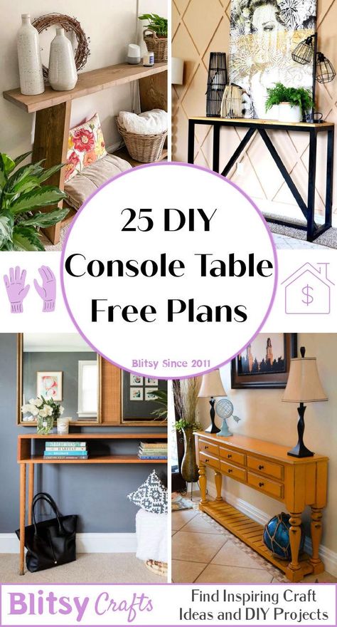 Simple DIY Console Table Plans - Blitsy Diy Console Table Plans, Diy Console Table Entryway, Console Table Diy, Console Table Plans, Diy Entry Table, Pottery Barn Diy, Block Countertops, Console Table Entryway, Diy Console