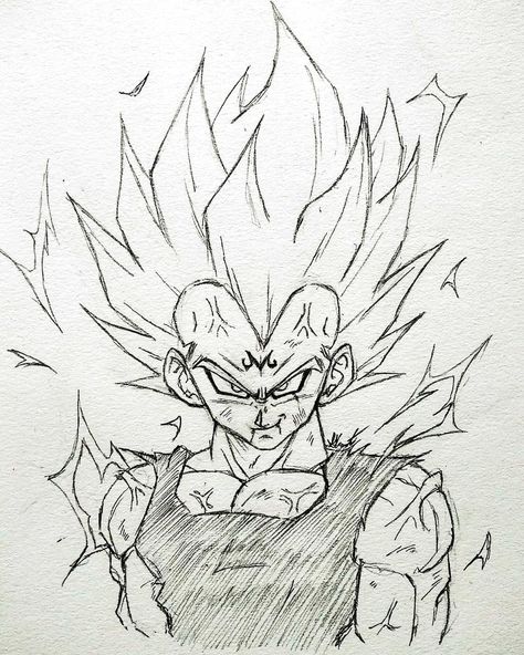 Jerry🖋 on Instagram: “ベジータ Majin Vegeta | 30 min sketch🖋 I hit 6K not that long ago and I would like to say Thank y'all so much for the support everyone.🙏🙌…” Ssj2 Goku, Majin Vegeta, Majin Boo, Spring Semester, Dragon Ball Super Art, College Classes, Dragon Ball Artwork, Online Class, Drawing Practice