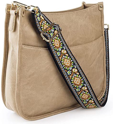 Amazon.com: Viva Terry Vegan Leather Crossbody Fashion Shoulder Bag Purse with Adjustable Strap (Khaki) : Everything Else Over The Shoulder Purse, Chic Crossbody Bag, Crossbody Bags For Women, Stylish Shoulder Bag, Purse Styles, Guitar Strap, Womens Purses, Womens Clothing Sizes, Shoulder Purse