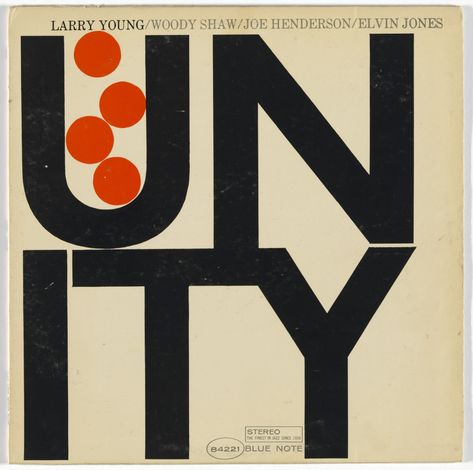 Reid Miles, Blue Note Records. Album cover for Larry Young, Unity. 1966. Lithograph. 12 x 12" (30.5 x 30.5 cm). Committee on Architecture and Design Funds. 828.2014. Architecture and Design Reid Miles Album Covers, Blue Note Covers, Jazz Cover Art, Album Cover Graphic Design, Reid Miles, Record Cover Design, Jazz Album Covers, Blue Note Jazz, Francis Wolff