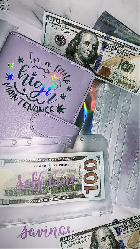 Budget binder high maintenance boss babe fyp pretty Kawaii budgeting Cricut crafts hand made decals holographic Home Made Budget Binder, Saving Money Booklet, Budgeting Money Aesthetic, Budget Money Aesthetic, Money Binder Aesthetic, Budget Binder Cover Ideas, Budget Binder Design Ideas, Budget Binder Aesthetic, Budget Aesthetic Vision Board