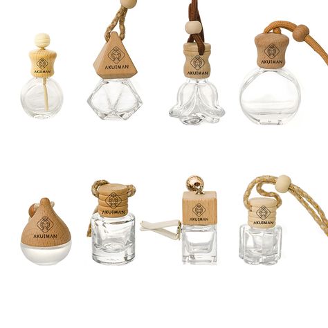 Perfume Bottle Packaging, Cute Car Air Freshener, Perfume Glass Bottle, Bottle Hanging, Empty Glass Bottles, Bottle Perfume, Glass Packaging, Diffuser Bottle, Car Perfume