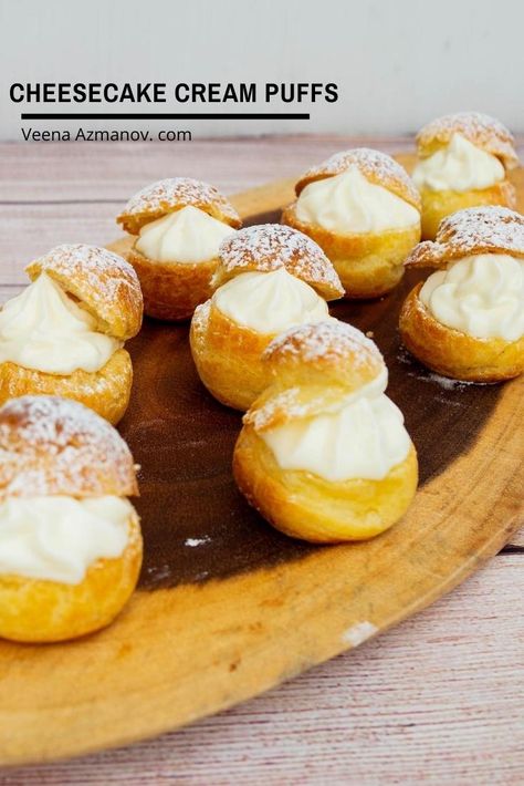 Cream Puff Pastry, Cream Puffs Easy, Cream Cheese Puffs, Cheesecake Cream, Cream Puff Filling, Desserts Pastry, Make Cheesecake, Cream Puff Recipe, Puff Recipe