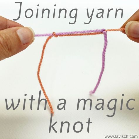 Join Crochet Yarn, Invisible Knot Knitting, How To Connect Yarn When Knitting, How To Do An Invisible Join In Crochet, Invisible Join In Crochet, Join Yarn Invisibly, Joining New Yarn In Knitting, Crochet Magic Knot Joining Yarn, Adding Yarn To Knitting