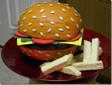 Cheeseburger Pumpkin Decorating, Burger Pumpkin Decorating, Pumpkin Carving Food Ideas, Hamburger Pumpkin Decorating, Cheeseburger Pumpkin, Class Mom, Halloween Craft Activities, Creative Pumpkin Decorating, Pumpkin Carving Party